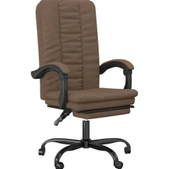 vidaXL Mobiliario De Oficina-Silla de oficina reclinable de tela marrón
