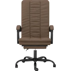 vidaXL Mobiliario De Oficina-Silla de oficina reclinable de tela marrón