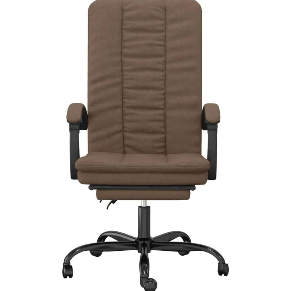 vidaXL Mobiliario De Oficina-Silla de oficina reclinable de tela marrón