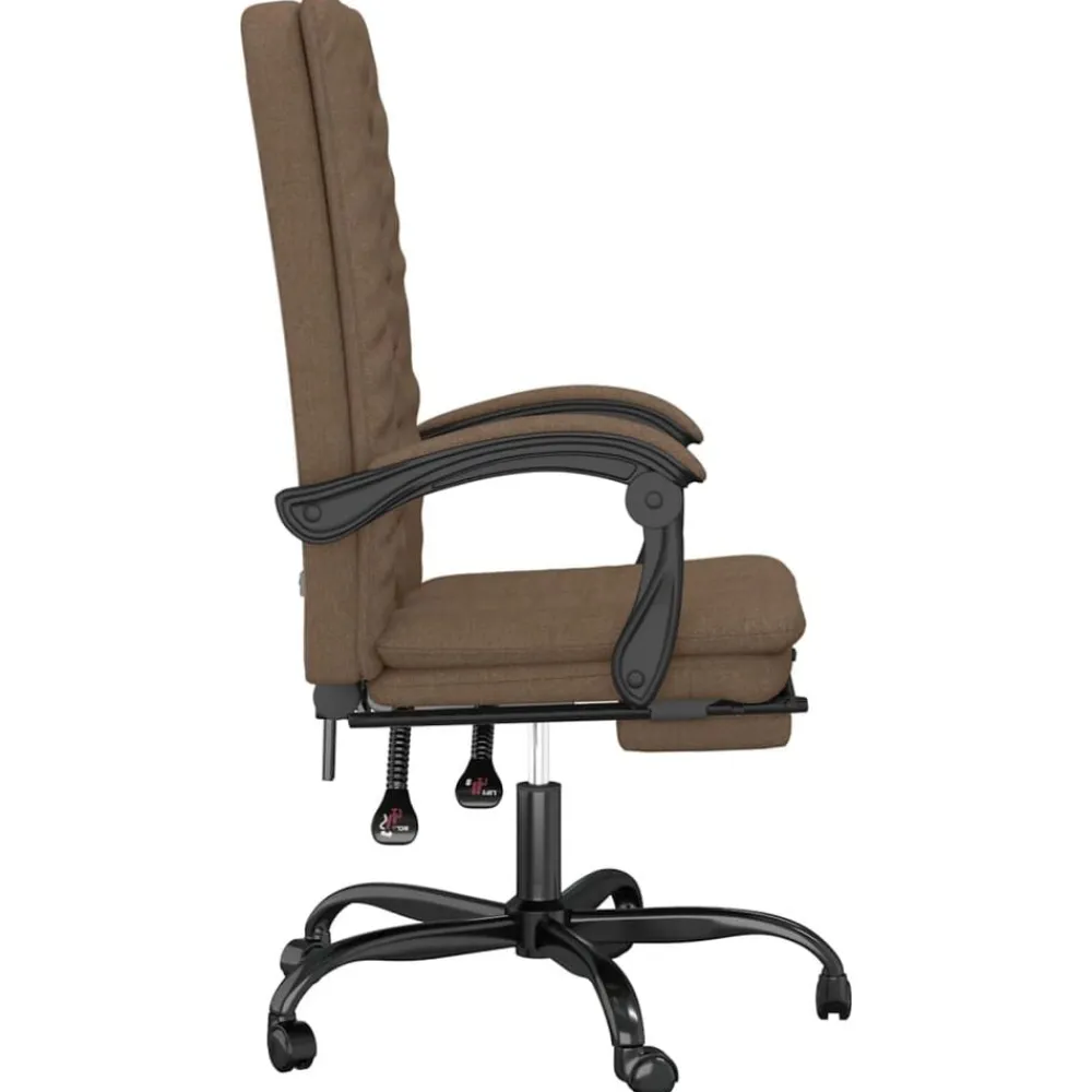 vidaXL Mobiliario De Oficina-Silla de oficina reclinable de tela marrón