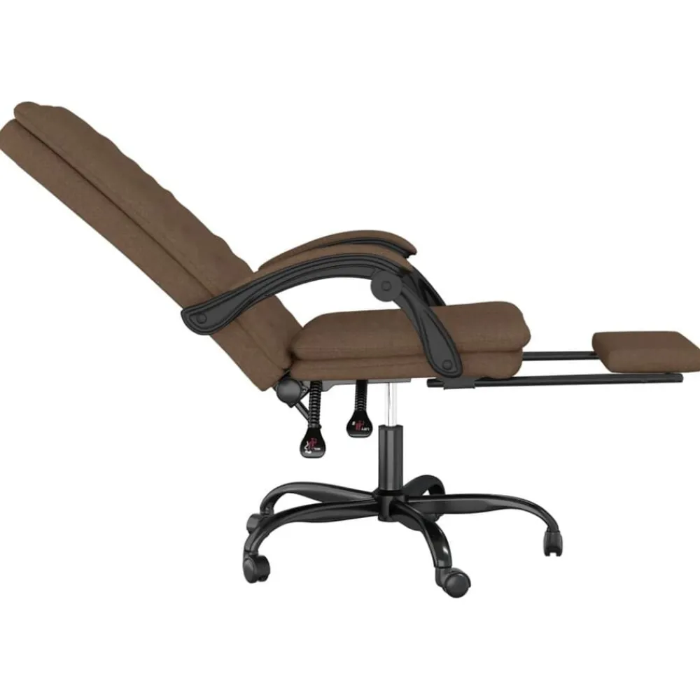 vidaXL Mobiliario De Oficina-Silla de oficina reclinable de tela marrón