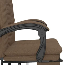 vidaXL Mobiliario De Oficina-Silla de oficina reclinable de tela marrón