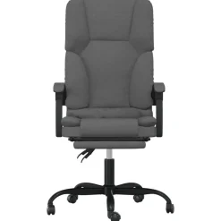 vidaXL Silla de oficina reclinable con masaje de tela Gris oscuro Clearance