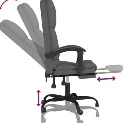 vidaXL Silla de oficina reclinable con masaje de tela Gris oscuro Clearance