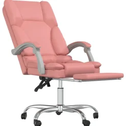 vidaXL Mobiliario De Oficina-Silla de oficina reclinable masaje cuero sintético