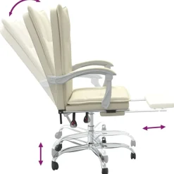 vidaXL Mobiliario De Oficina-Silla de oficina reclinable cuero sintético