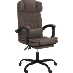 vidaXL Silla de oficina reclinable cuero sintético marrón Marr&oacute;n Hot
