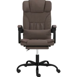 vidaXL Silla de oficina reclinable cuero sintético marrón Marrón Hot
