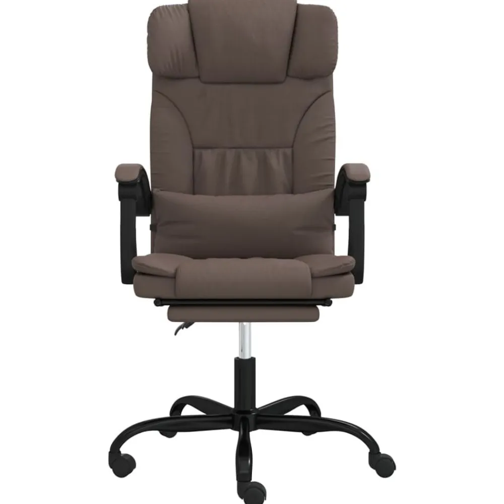 vidaXL Silla de oficina reclinable cuero sintético marrón Marrón Hot
