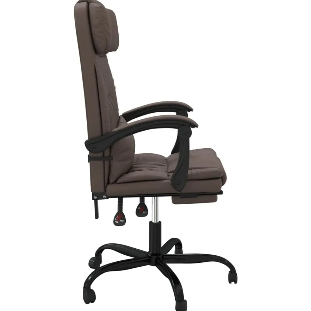 vidaXL Silla de oficina reclinable cuero sintético marrón Marrón Hot