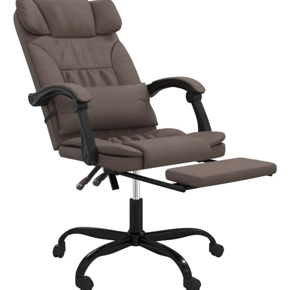 vidaXL Silla de oficina reclinable cuero sintético marrón Marrón Hot