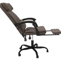 vidaXL Silla de oficina reclinable cuero sintético marrón Marrón Hot