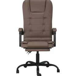 vidaXL Silla de oficina reclinable masaje cuero sintético marrón Marr&oacute;n Sale