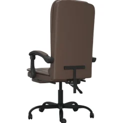 vidaXL Silla de oficina reclinable masaje cuero sintético marrón Marr&oacute;n Sale
