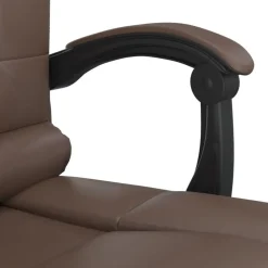 vidaXL Silla de oficina reclinable masaje cuero sintético marrón Marr&oacute;n Sale