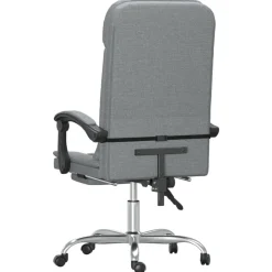 vidaXL Mobiliario De Oficina-Silla de oficina reclinable con masaje de tela
