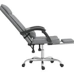 vidaXL Mobiliario De Oficina-Silla de oficina reclinable con masaje de tela