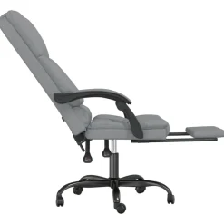 vidaXL Silla de oficina reclinable con masaje de tela Gris claro Discount