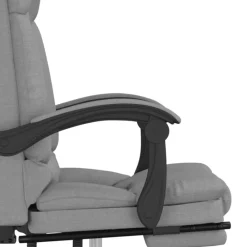 vidaXL Silla de oficina reclinable con masaje de tela Gris claro Discount