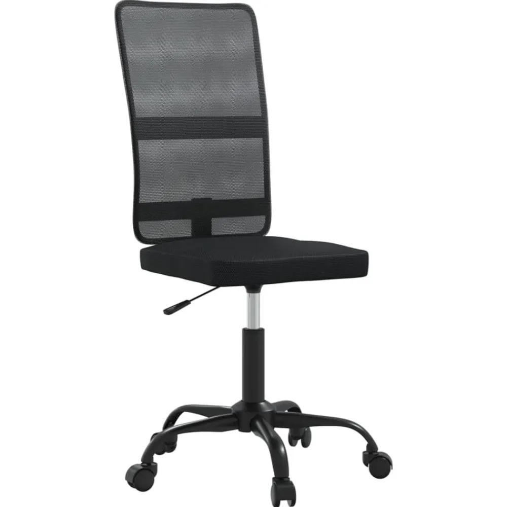 vidaXL Silla de oficina tela de malla negra Negro