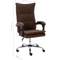 vidaXL Silla de oficina tela marrón Marr&oacute;n