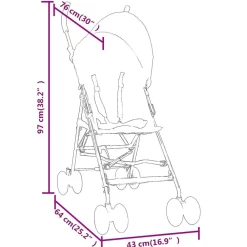 vidaXL Silla de paseo de bebé acero y negro Antracita Outlet