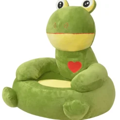 Niños vidaXL Mobiliario Para Bebés Y Niños Pequeños-Silla de peluche para niños rana verde