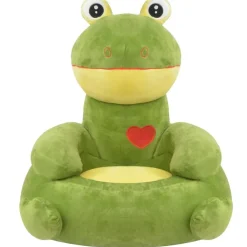 Niños vidaXL Mobiliario Para Bebés Y Niños Pequeños-Silla de peluche para niños rana verde