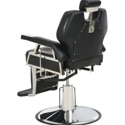 vidaXL Silla de peluquería de cuero sintético negra 72x68x98 cm Sale