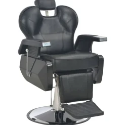 vidaXL Peluquería Y Cosmética-Silla de peluquería de cuero sintético negra 72x68x98 cm