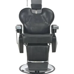 vidaXL Peluquería Y Cosmética-Silla de peluquería de cuero sintético negra 72x68x98 cm