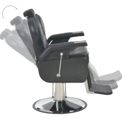 vidaXL Peluquería Y Cosmética-Silla de peluquería de cuero sintético negra 72x68x98 cm