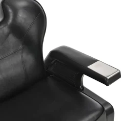 vidaXL Peluquería Y Cosmética-Silla de peluquería de cuero sintético negra 72x68x98 cm