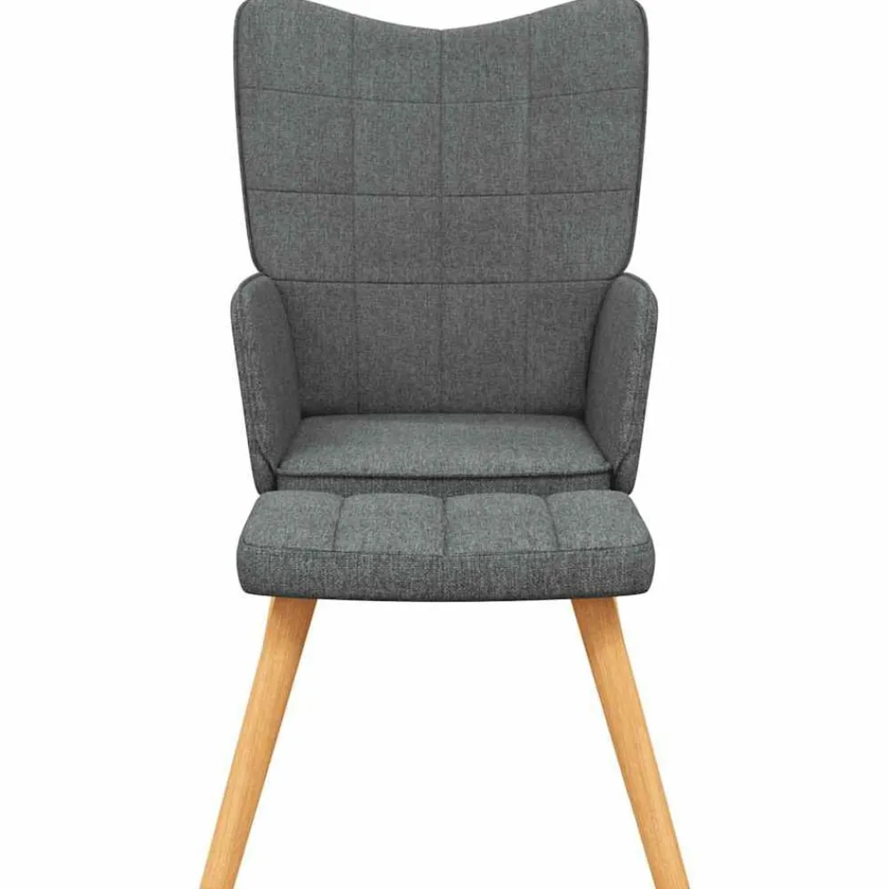 vidaXL Silla de relajación con reposapiés de tela Gris oscuro Best