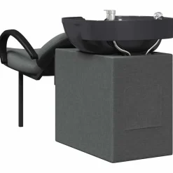 vidaXL Silla de Shampoo 136 x 60 x 92 cm tela Gris oscuro y negro