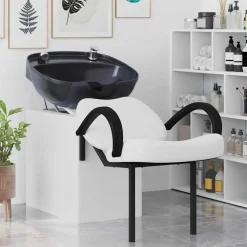 vidaXL Peluquería Y Cosmética-Silla de Shampoo Manual 136 x 60 x 92 cm PVC
