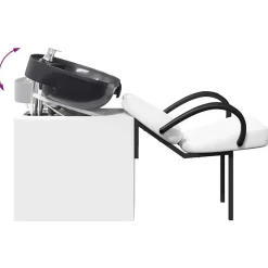 vidaXL Peluquería Y Cosmética-Silla de Shampoo Manual 136 x 60 x 92 cm PVC
