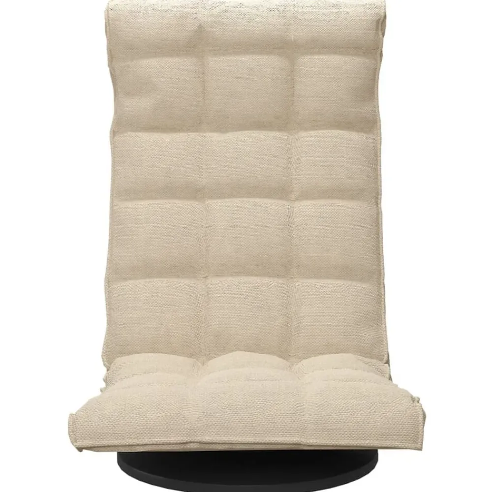 vidaXL Silla de suelo giratoria de tela Crema Outlet