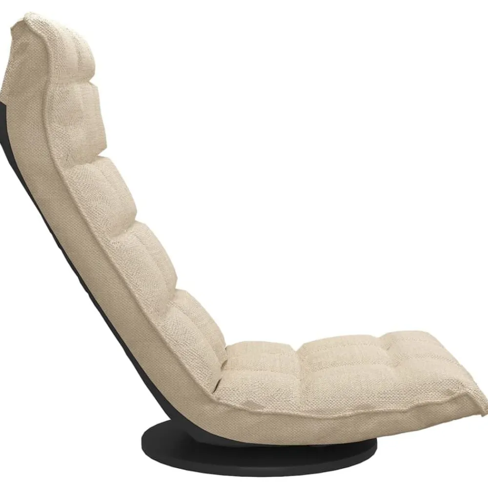 vidaXL Silla de suelo giratoria de tela Crema Outlet