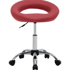 vidaXL Mobiliario De Oficina-Silla de trabajo con ruedas cuero sintético rojo tinto