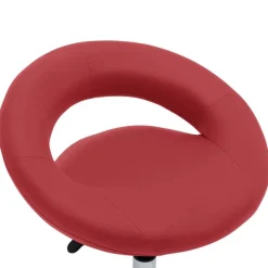 vidaXL Mobiliario De Oficina-Silla de trabajo con ruedas cuero sintético rojo tinto