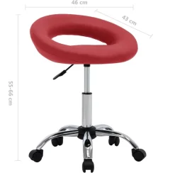 vidaXL Mobiliario De Oficina-Silla de trabajo con ruedas cuero sintético rojo tinto