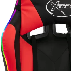 vidaXL Mobiliario De Oficina-Silla gaming con luces LED RGB cuero sintético