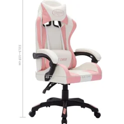 vidaXL Silla gaming con luces LED RGB cuero sintético Rosa y negro Hot