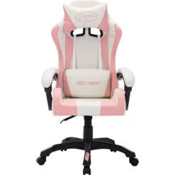 vidaXL Silla gaming con luces LED RGB cuero sintético Rosa y negro Hot