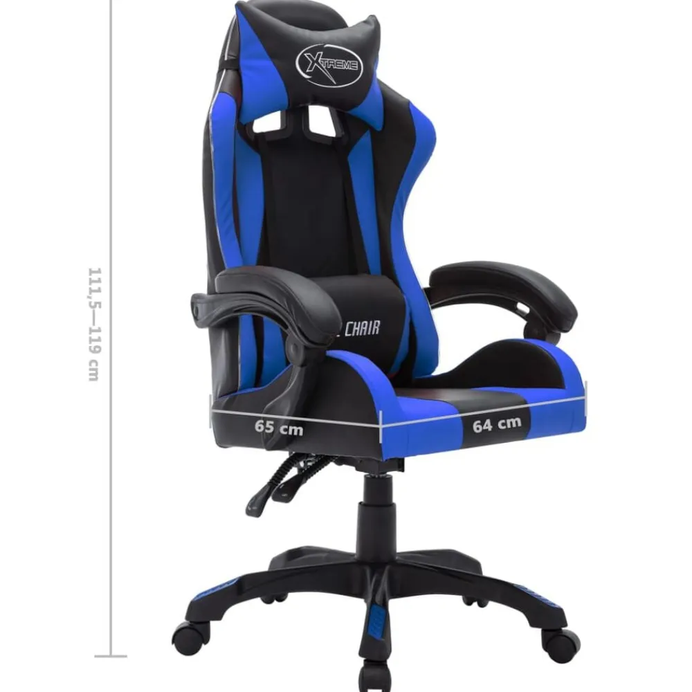 vidaXL Mobiliario De Oficina-Silla gaming con luces LED RGB cuero sintético