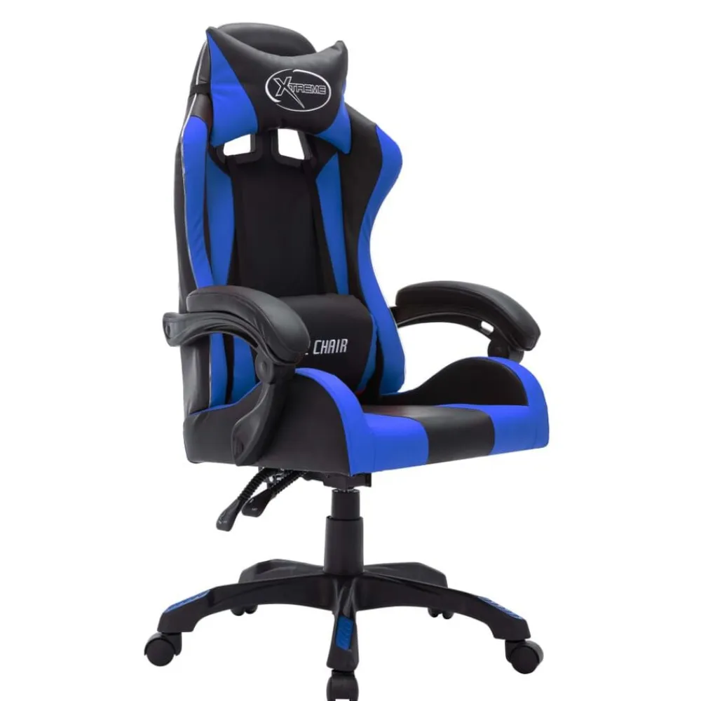 vidaXL Mobiliario De Oficina-Silla gaming con luces LED RGB cuero sintético