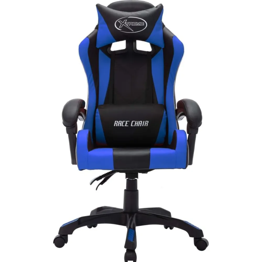 vidaXL Mobiliario De Oficina-Silla gaming con luces LED RGB cuero sintético
