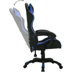 vidaXL Mobiliario De Oficina-Silla gaming con luces LED RGB cuero sintético