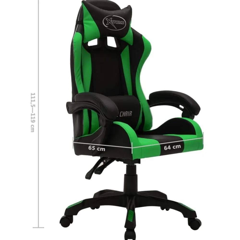 vidaXL Mobiliario De Oficina-Silla gaming con luces LED RGB cuero sintético